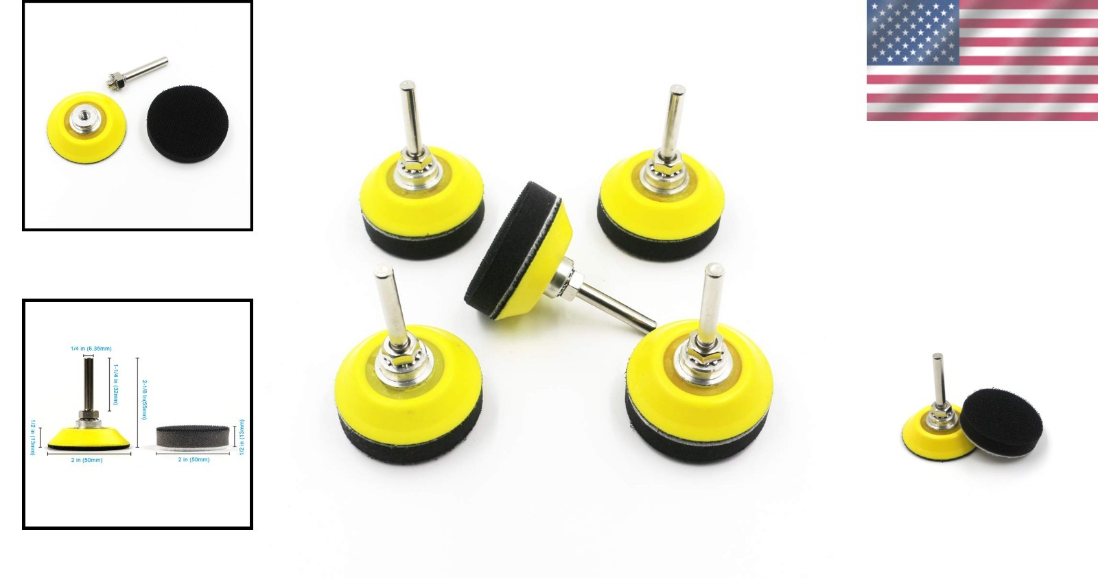 Smooth Finish 2 Inch Hook and Loop Sanding Pads – 10000 RPM Capability, 5 Count