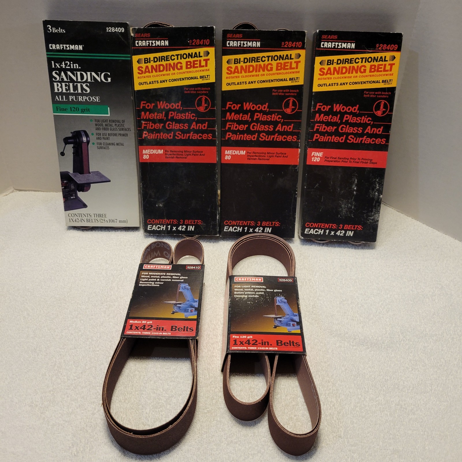 Lot of Craftsman 1 in X 42 in Sanding Belts various grits