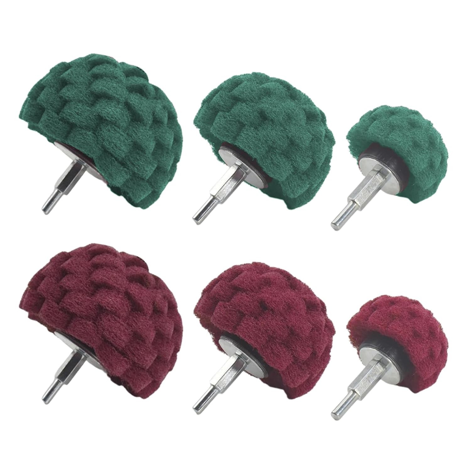 Non Woven Abrasive Scouring Pads Drill Cleaning Kit 6 Pcs Buffing Polishing Pad