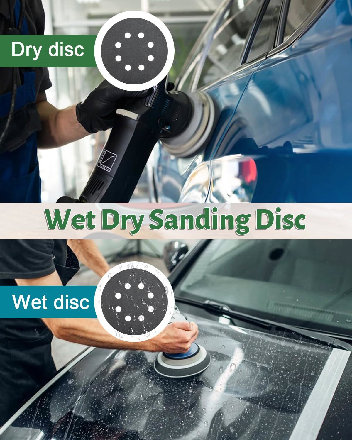 5in Sanding Discs 400-2000 Grit Wet Dry Sandpaper Hook Loop Orbital Sander Paper