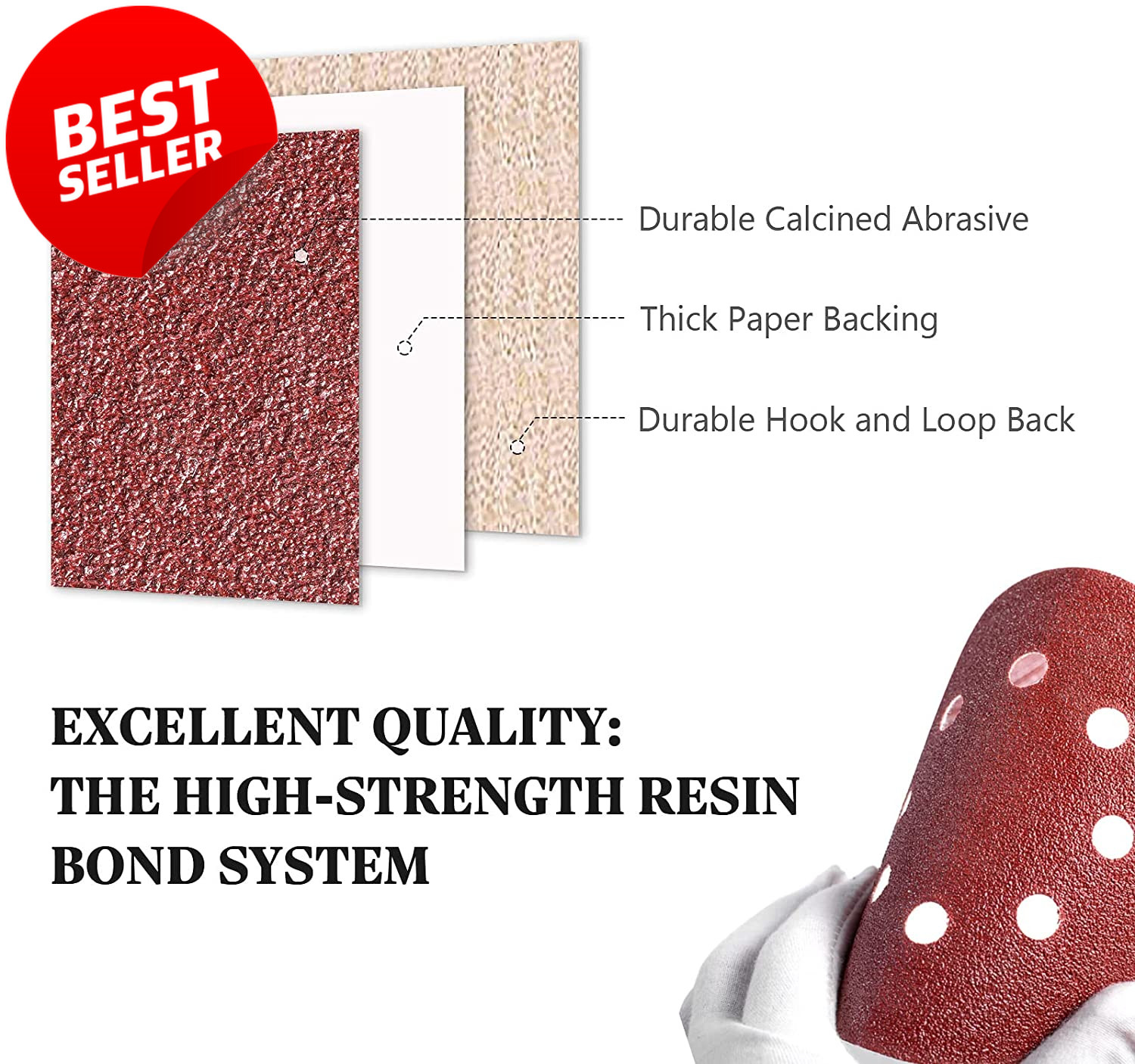 72Pk 5in 8 Hole Sanding Discs Hook Loop 40-320 Grit Orbital Sander Pads – US