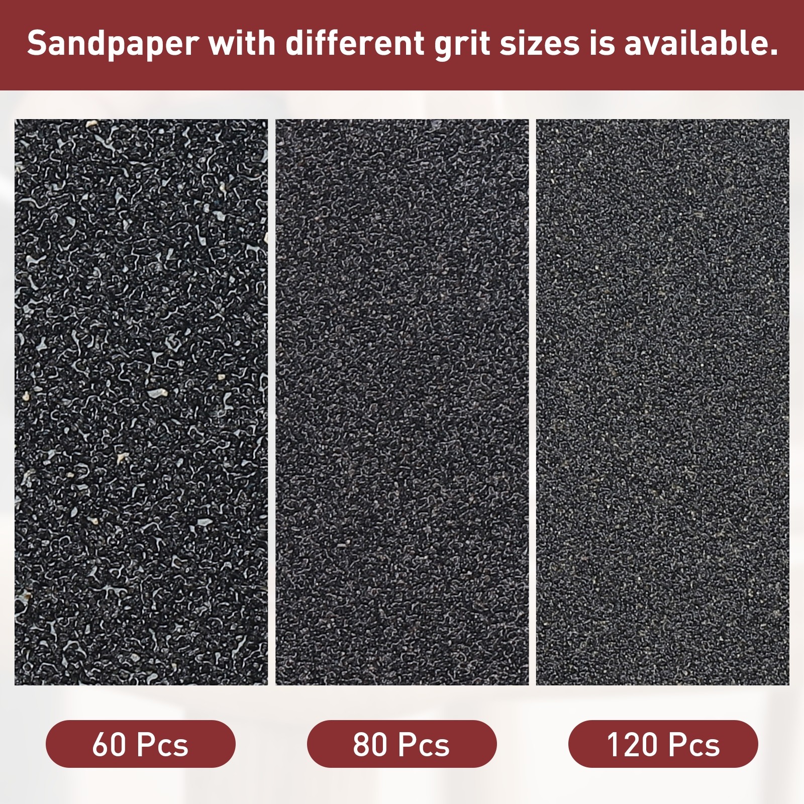 50 Pcs Triangle Sandpaper, 3-1/8″, 80 Grit Aluminum Oxide Sanding Pads, Black