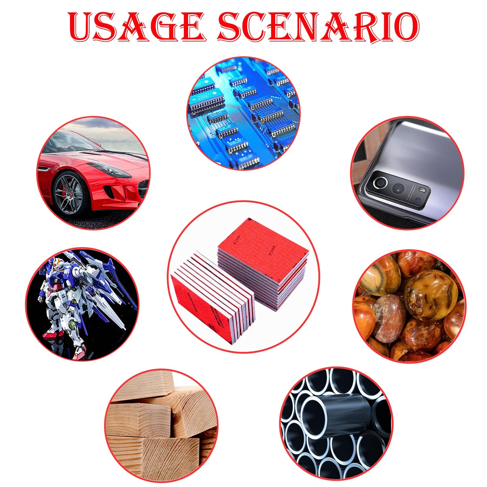 18 Pcs 320-2500 Grit Ultra Fine Sanding Sponges Foam Sand Blocks Wet Dry Pads