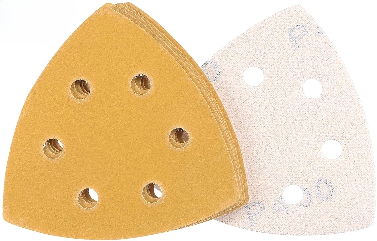 SATC 48PCS 93*93*93mm 6-Hole Triangle Mouse Sanding Paper A/O Hook&Loop P60-320