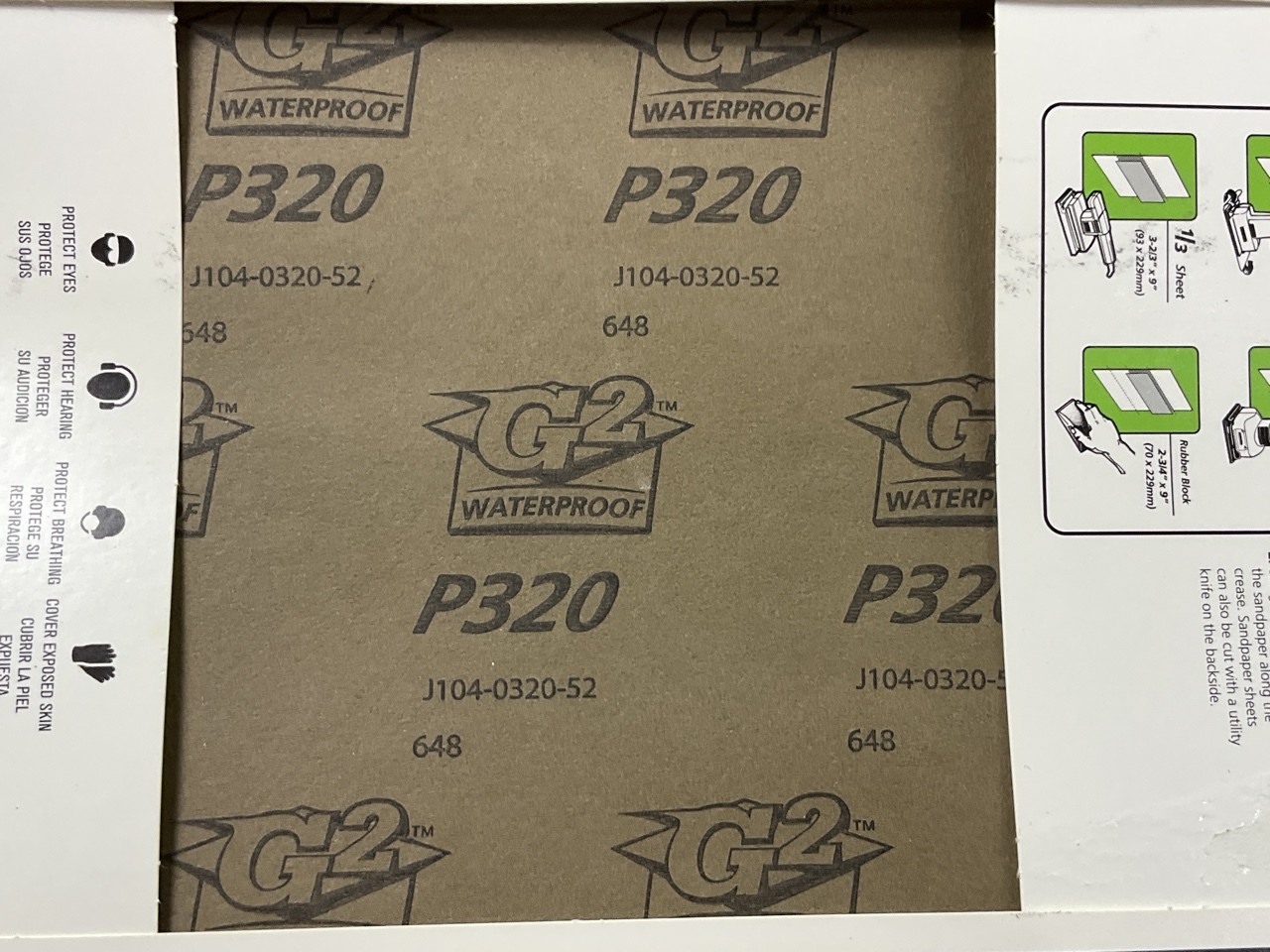 (2) Pack Of 4 Color Extra WET/DRY Sandpaper Sheets P320 320 Grit Shape 9″X11″