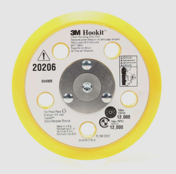 3M 20206 OEM HOOKIT 5″ CLEAN SANDING DISC PAD *C19