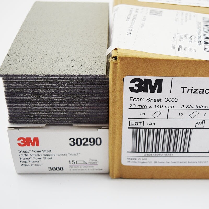3M 30289 trizact abrasive foam sheet 70mmX140MM P3000 /5000 Grit 15PCS/box