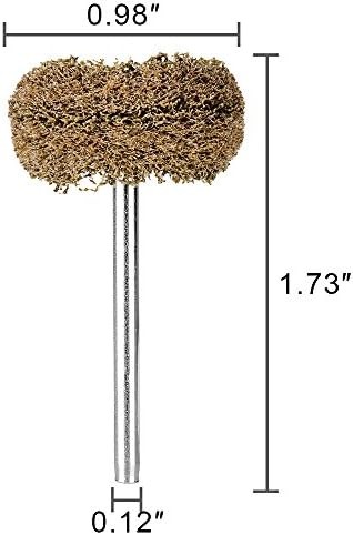 1″ Brown 120 Grit Abrasive Buffing Polishing Wheels Burr, 50 Pack | 1/8″ (3mm) S
