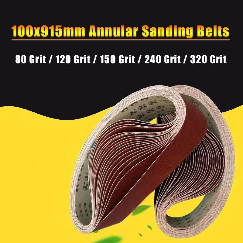 100x915mm Annular Sanding Belts Special Belt Sander Tool Polishing 80-320 Grit