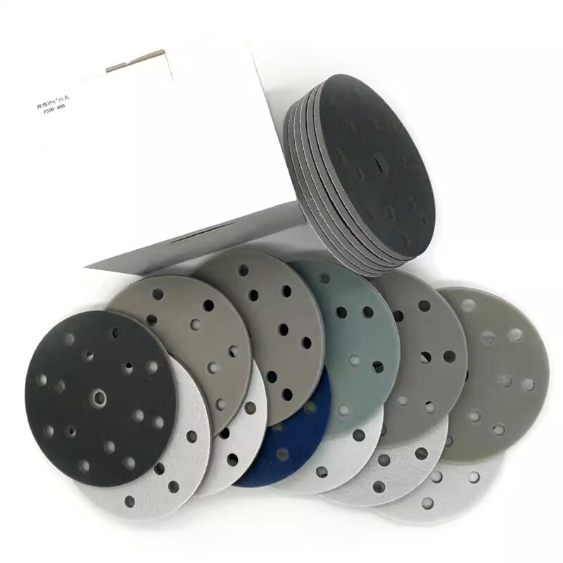 6″150mm 15Hole Dry&Wet Sandpaper Pads Hook&Loop Sponge Sanding Disc 300-3000Grit
