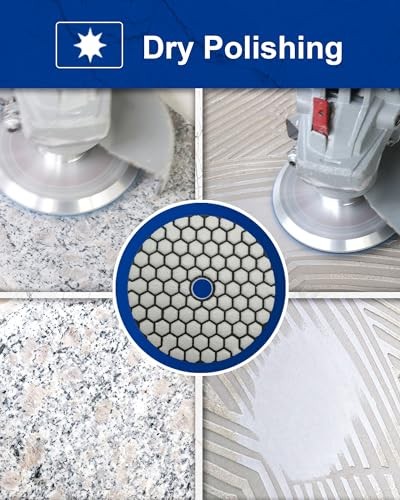 Dry Diamond Polishing Pads 4 Inch Set of 7 Pieces Plus Mixed Grits+Alu backer