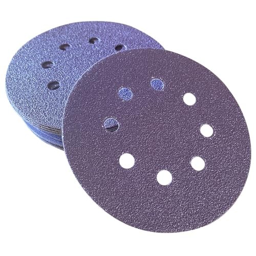 Ultra Durable Ceramic Sanding Discs, 5 inches 8-Holes, Heavy-Duty Hook & 25 40