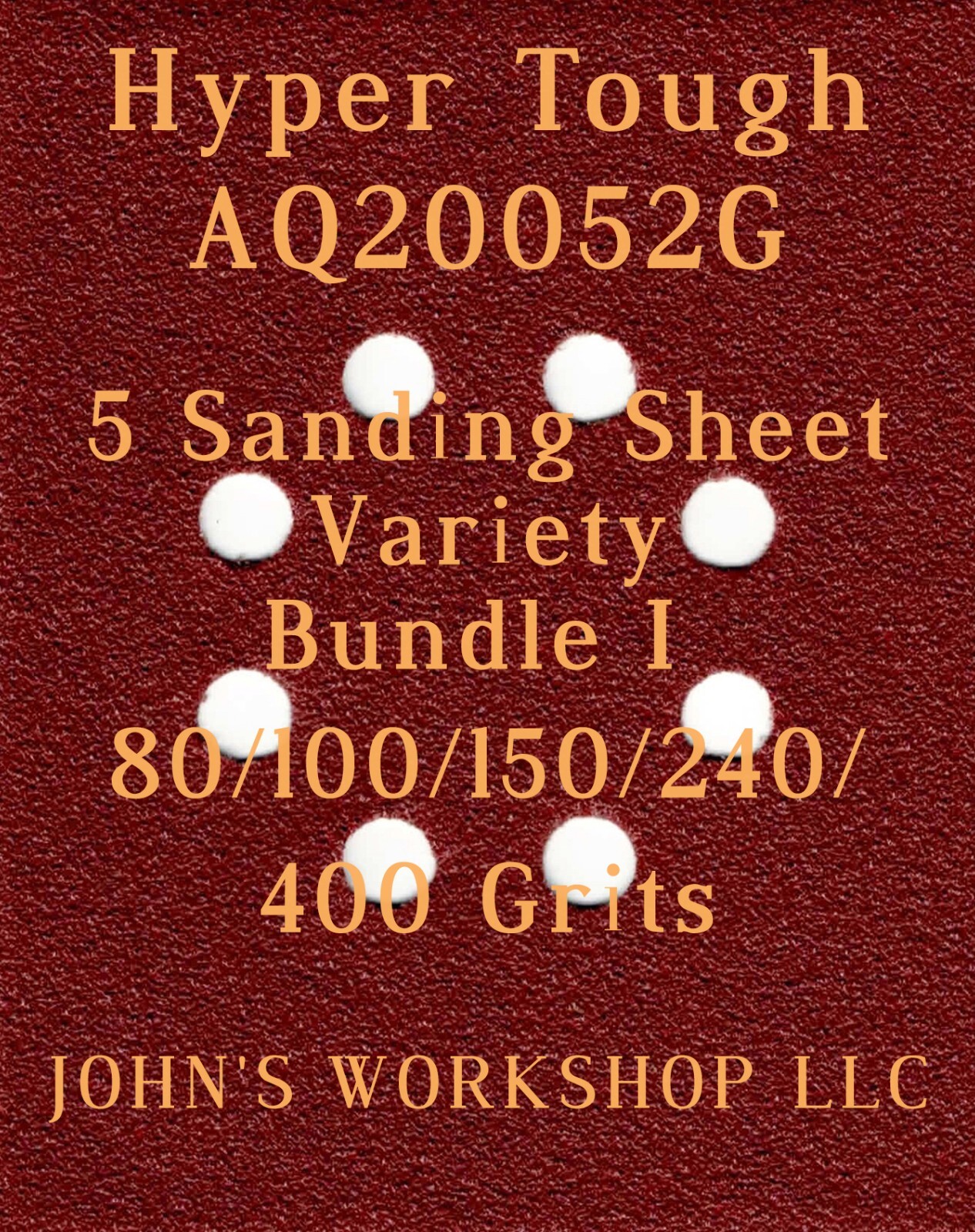Hyper Tough AQ20052G – 80/100/150/240/400 Grits – 5 Sandpaper Variety Bundle I