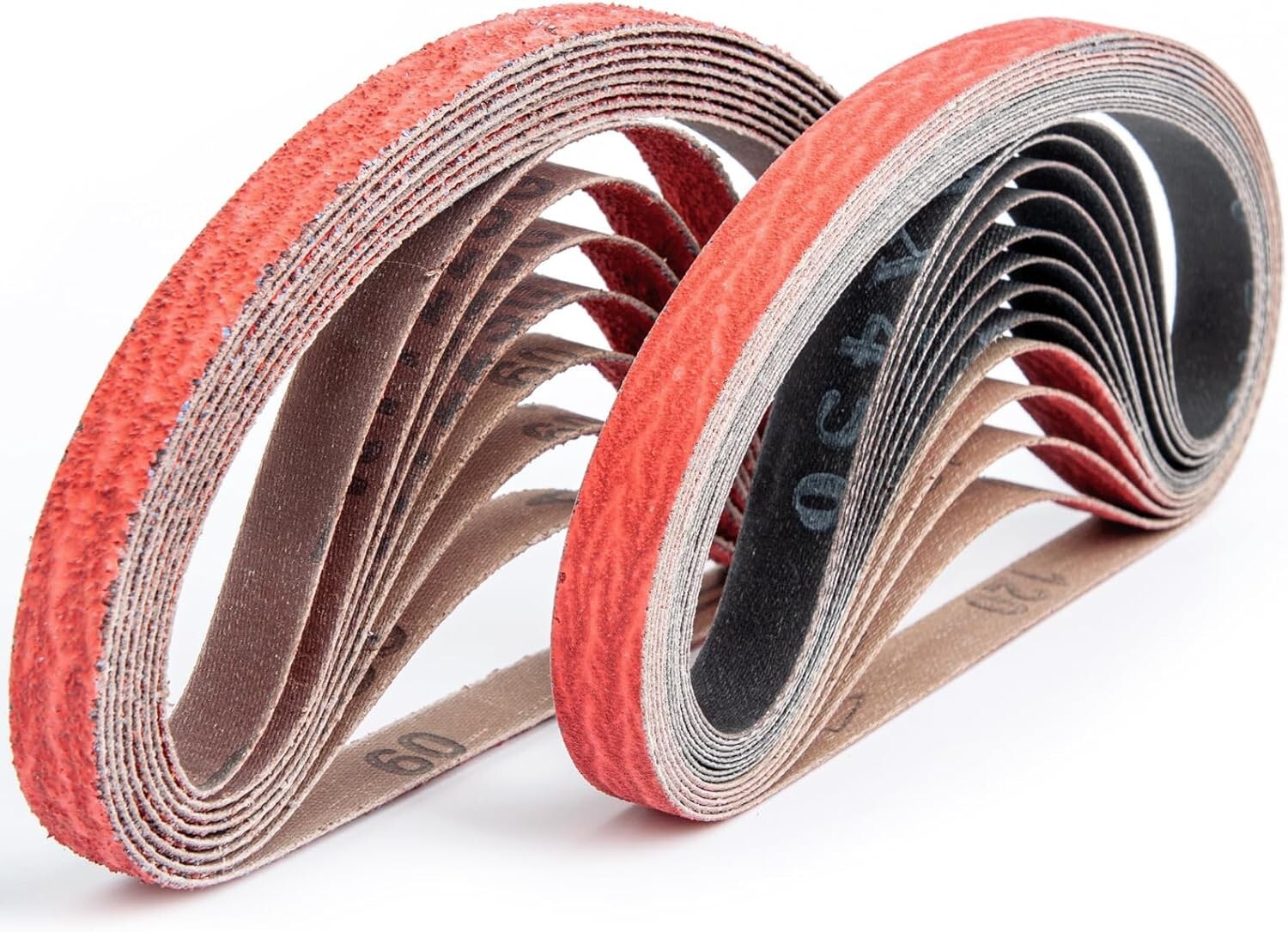 20 Assorted Grit Silicon Carbide Sanding Belts 1/2 x 18 inches for Professionals