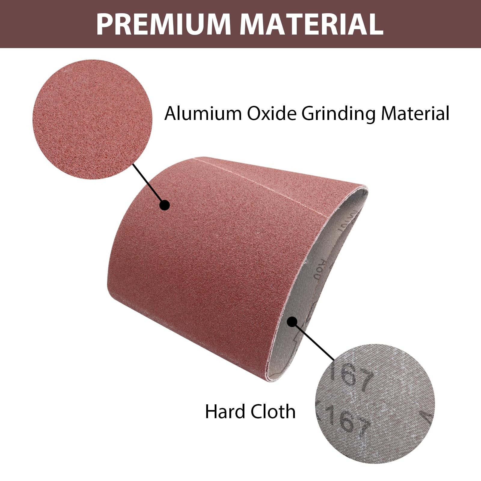 10 PCS 8×19 Inch Floor Sanding Belts 80 Grit Aluminum Oxide EZ 8 Drum Sander