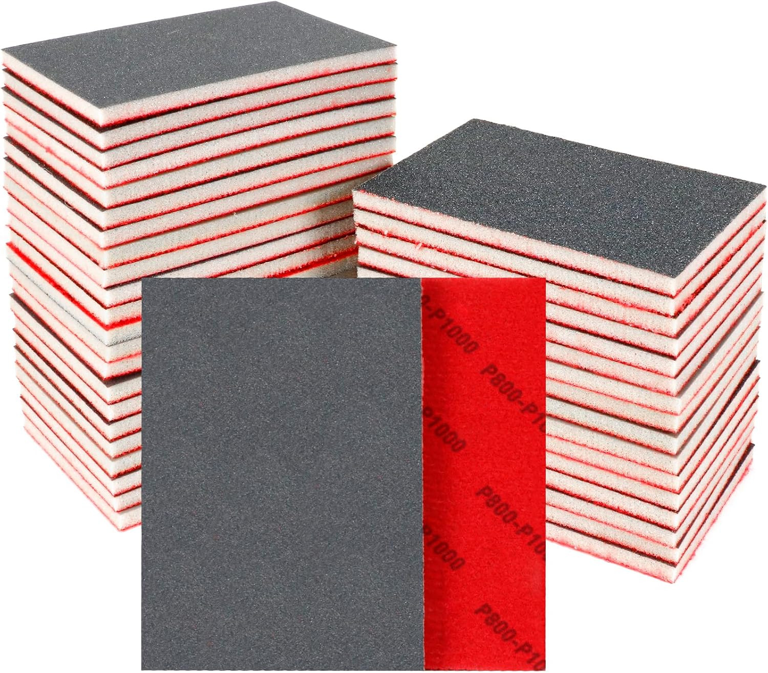 24 Pcs Sanding Sponge 800-1000 Grit, Washable & Reusable Sanding Blocks for Wood
