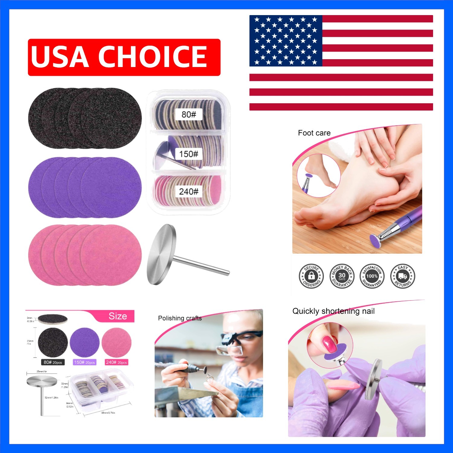 Sanding Paper Discs with Metal Nail Drill Bit Foot Sandpaper Discs 25mm Foot …