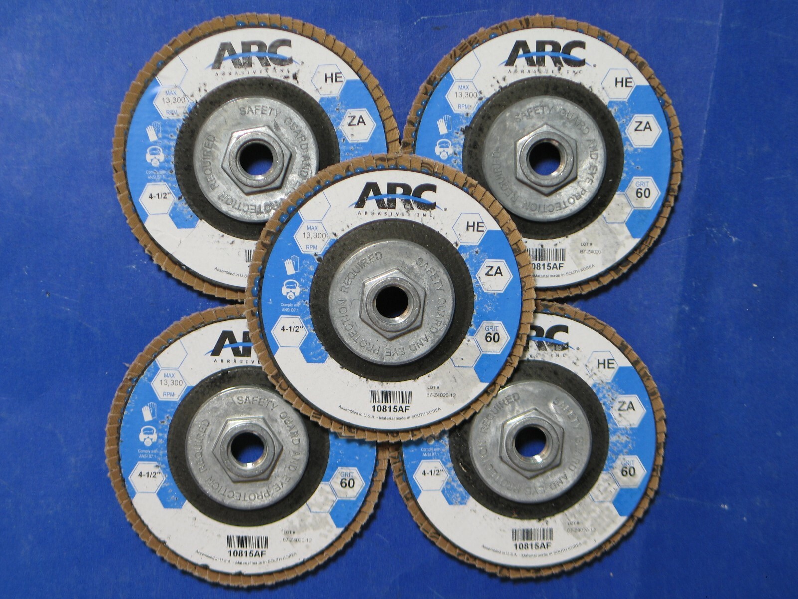 ARC ABRASIVES INC. 10815AF 5 PACK 4-1/2″ X 5/8″-11 GRIT 60 ZA FLAP-DISC