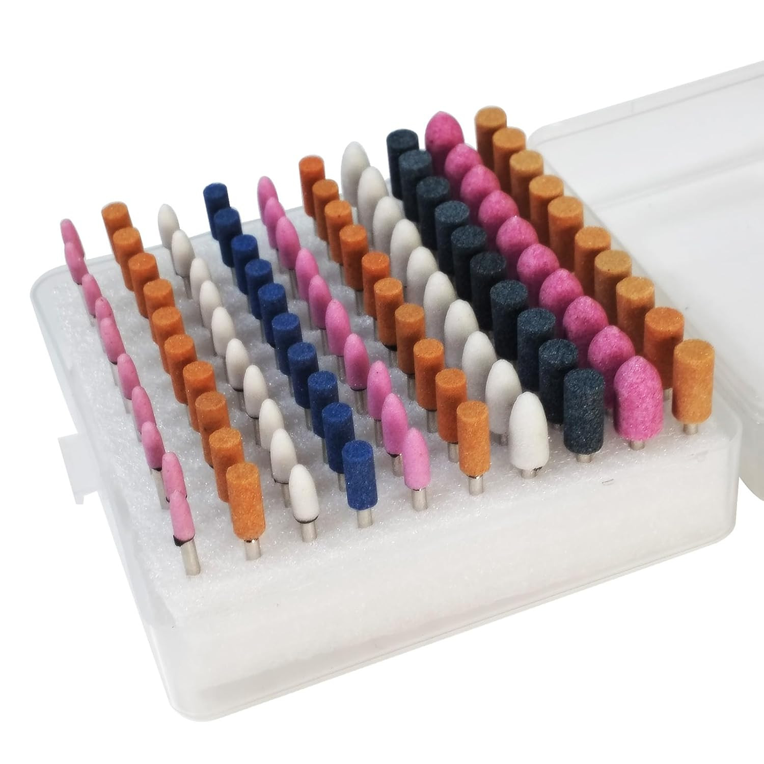 100Pcs 1/8″ Shank Grinding Stones Set Aluminum Oxide Rotary Tool Bits Assorted