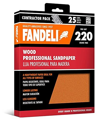 | Papel De Lija Para Madera | Grano 220 | 25 Hojas De 9” X 11” | Lijado De…