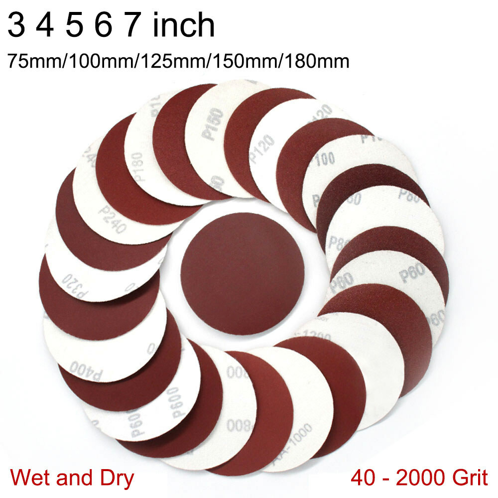 Red Hook and Loop Sanding Disc Pad 40-2000 Grit Orbital Sandpaper 3 4 5 6 7 inch