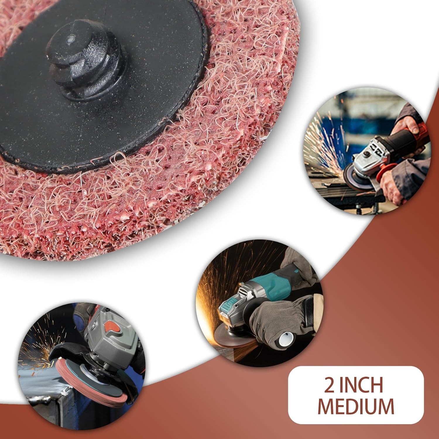 50PCS 2″ Quick Change Surface Conditioning Sanding Discs R Type Medium Grit US