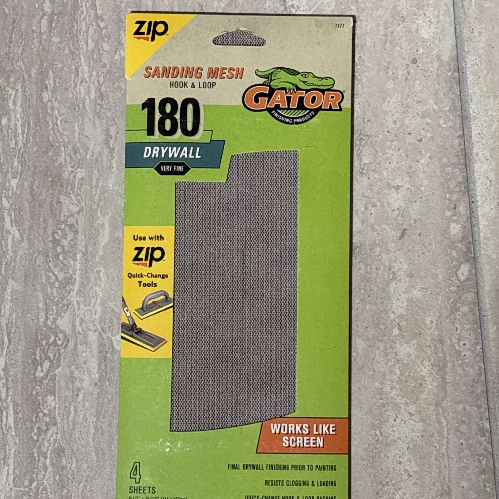 Zip Gator Very Fine 180 Grit Screen Sandpaper L 4 Of Pack 4.5”x10.5”