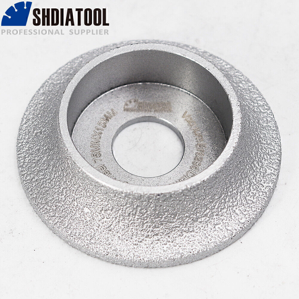 Vacuum Brazed Diamond Grinding Wheel Demi-Bullnose Edge Profile Dia 75mm
