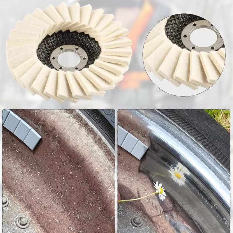 5″ Wool Felt Flap Disc Metal Working Polishing Buffing Wheel for Grinder