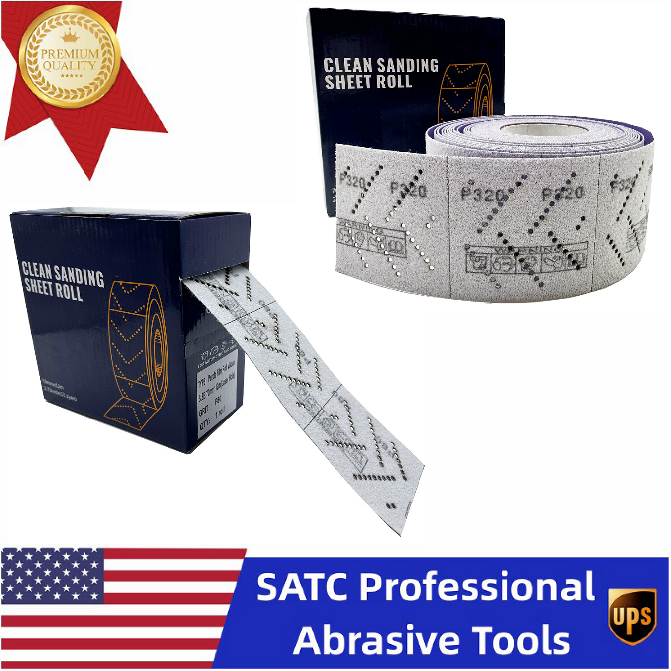 1 PCS 70 mm x 12 m ‎Ceramic Automotive Sanding Roll P80-P400 for Coating Removal