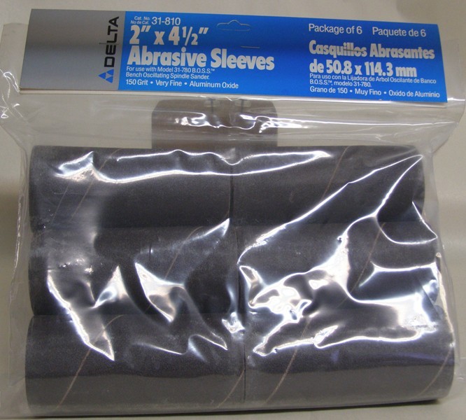 Delta 31-810 2″ Sanding Sleeves 4-1/2″ 150 grit (pkg/6)