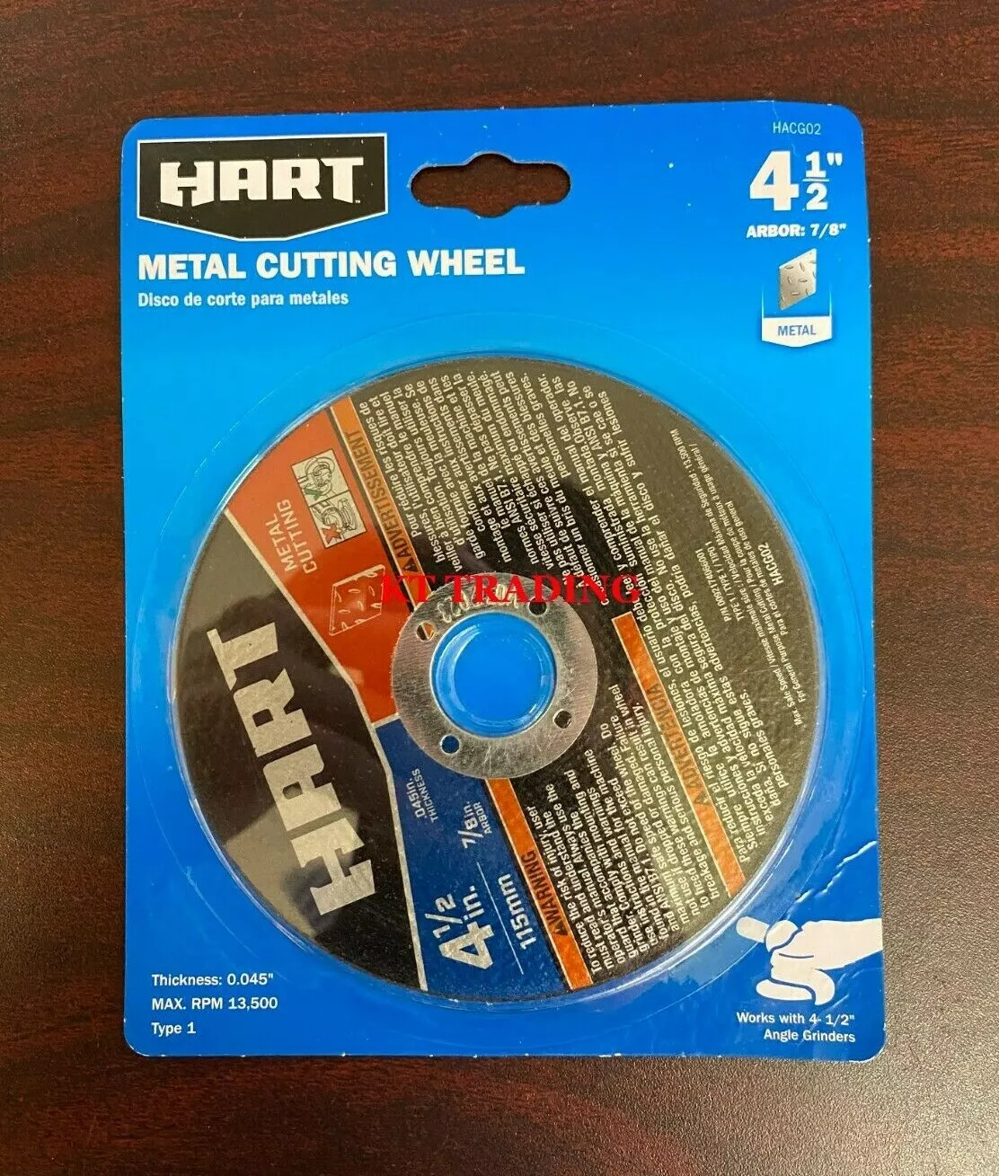 HART 4-1/2″ METAL CUTTING WHEEL 0.045″ Thick 13500 RPM Type 1 for Angle Grinder