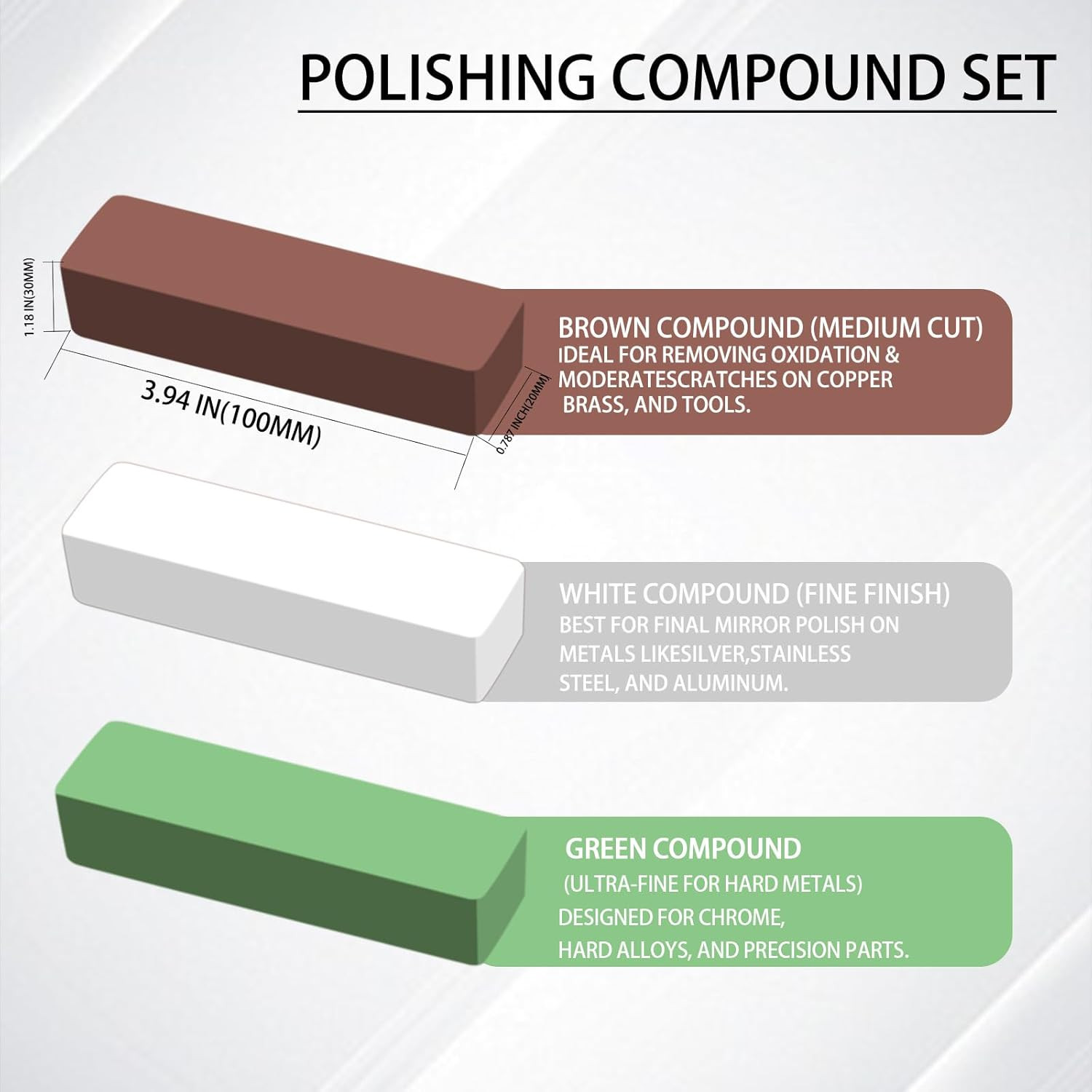 6PCS Buffing Wheels for Drill and 3 PCS Polishing Compounds, Wheel Polishing Kit