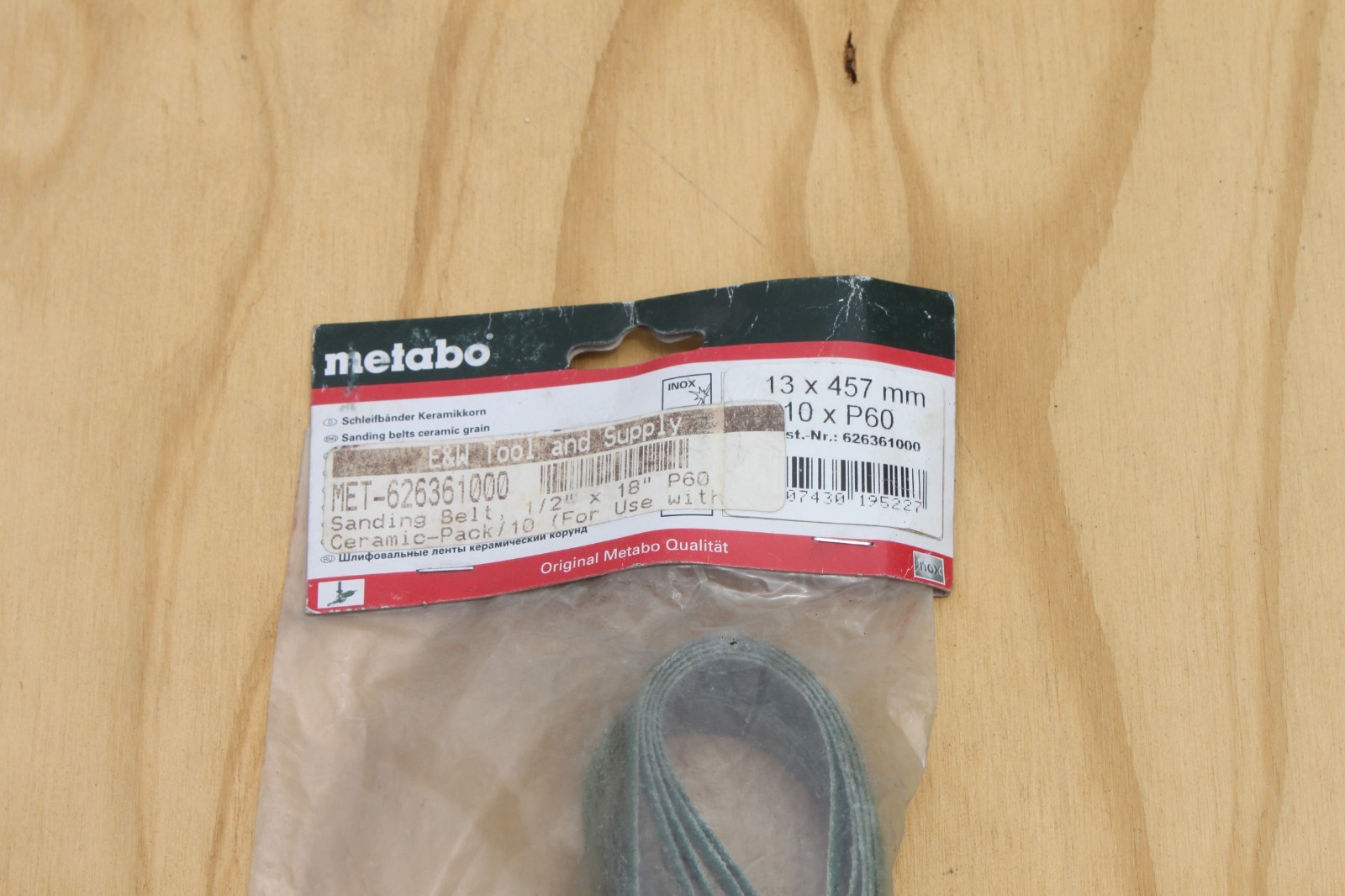 Sanding Belt 1/2″ x 18″ P60 CER 10/pk Mfr # 626361000
