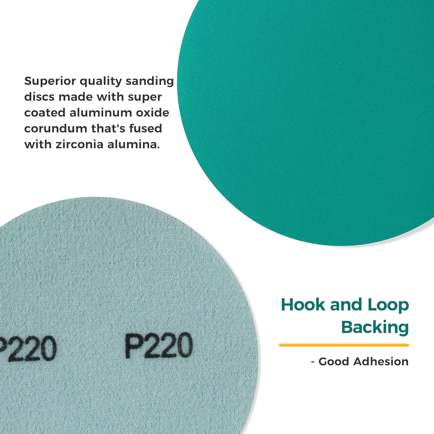 5 Inch 125MM Green Film 800 Grit Sanding Disc 50 Pack Sanding Disc Hook and Loop