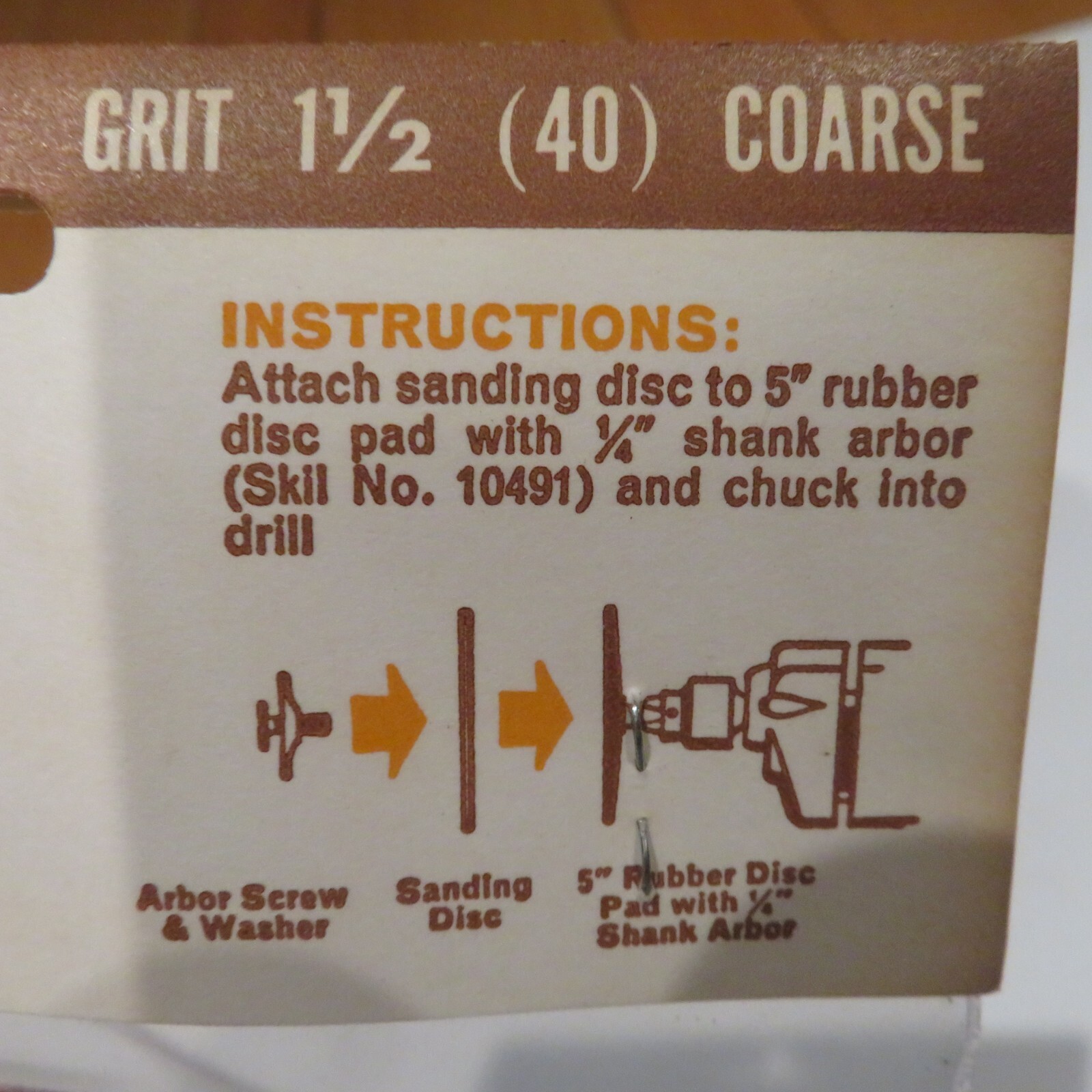 VTG SKIL 5″ Sanding Discs #3293 5 Pk Coarse Grit Use w. Any Electric Drill NOS