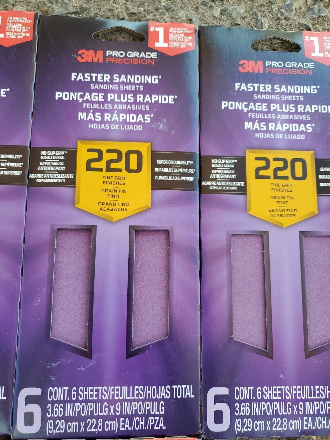 3M PRO GRADE PRECISION 6 PACK OF SANDING PAPER,36 PCS TOTAL SHEETS