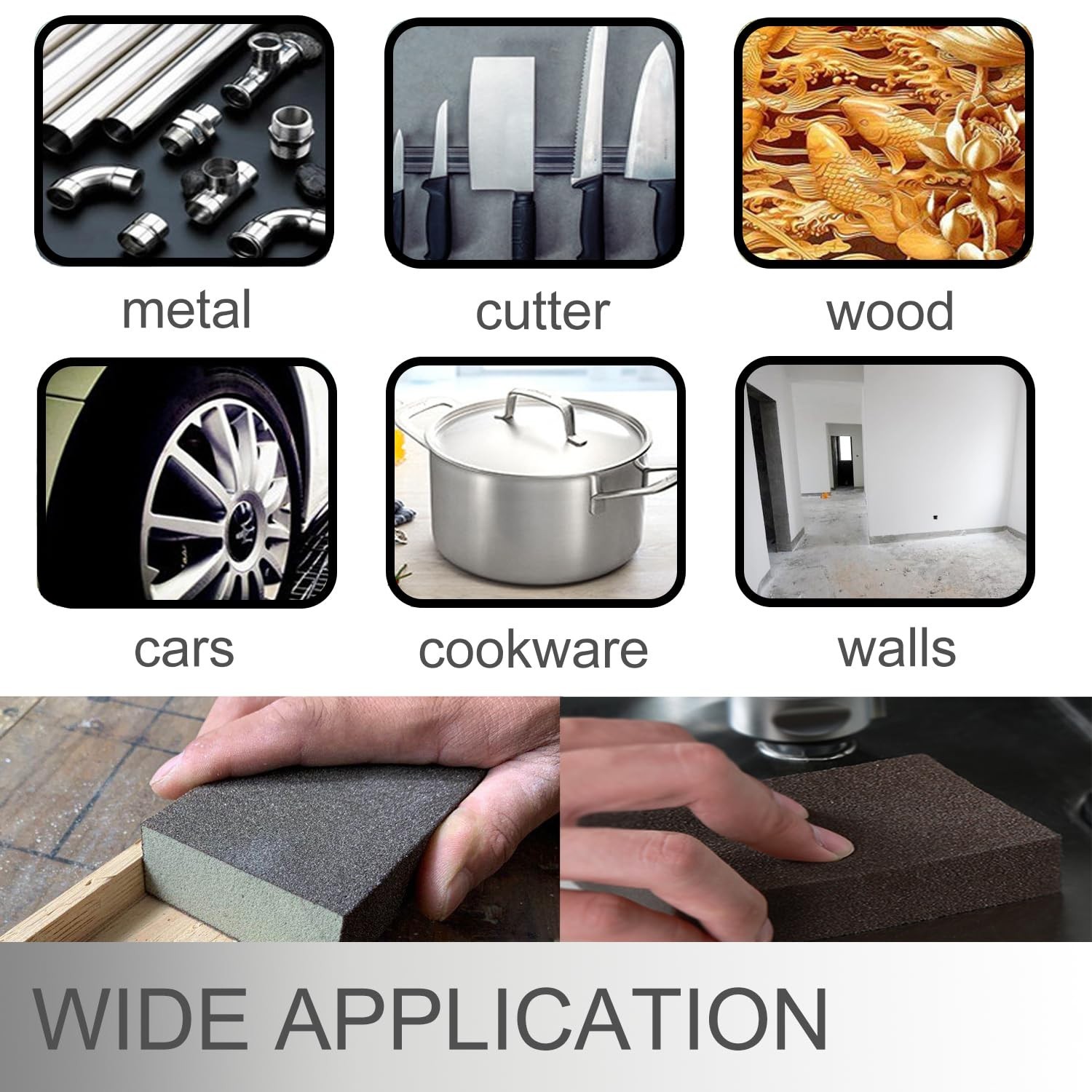 18pcs Drywall Sanding Sponge Set Wet Dry Foam Sand Paper Blocks Pads 60-220 Grit