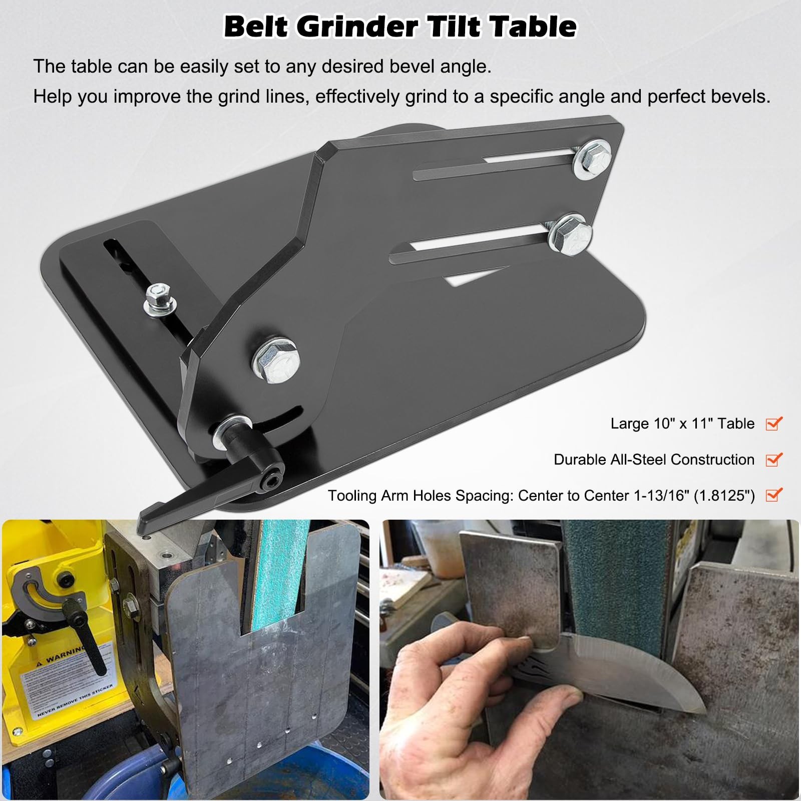2×72″ Knife Bevel Grinding Jig Tool Rest OBM Belt Grinder Tilt Table Flat Platen