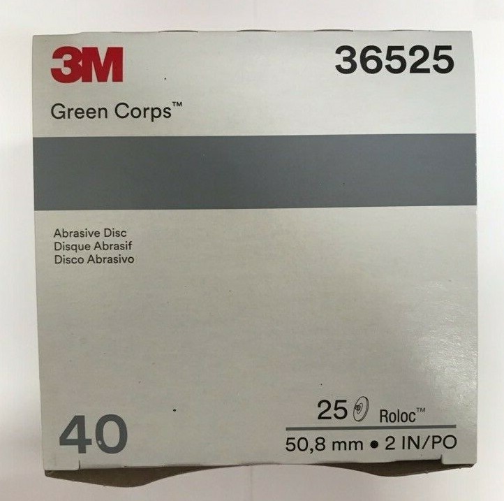 3M Green Corps Roloc Grinding Discs 2″ 40 Grit 3M 36525 replacement for 3M 01398
