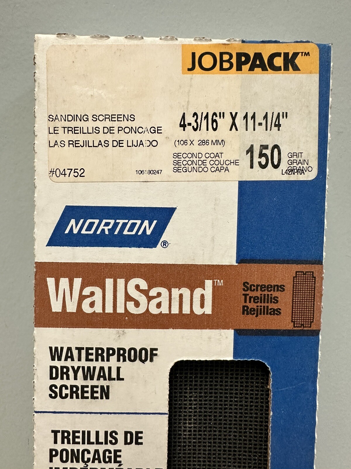 Norton Drywall Sanding Screens 150 Grit 04752, Job Pack 25 Sheets