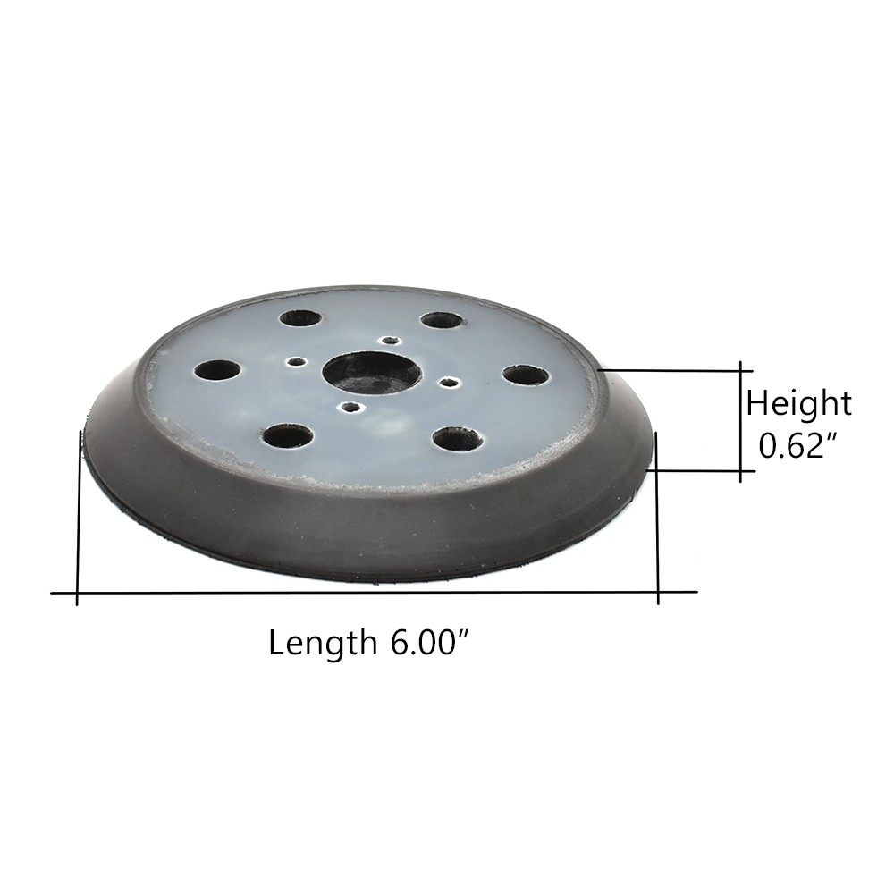 Sander Pad (Hook & Loop 6 Vacuum Holes 6 Inch) Replaces Ridgid 305189001 – RSP49