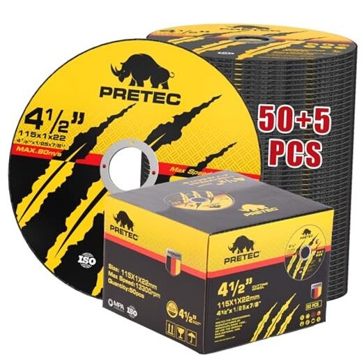 Cut Off Wheels 4-1/2″, 50+5 Pack Metal Cutting Wheel,Thin 4.5” 4.5″ 55Pcs