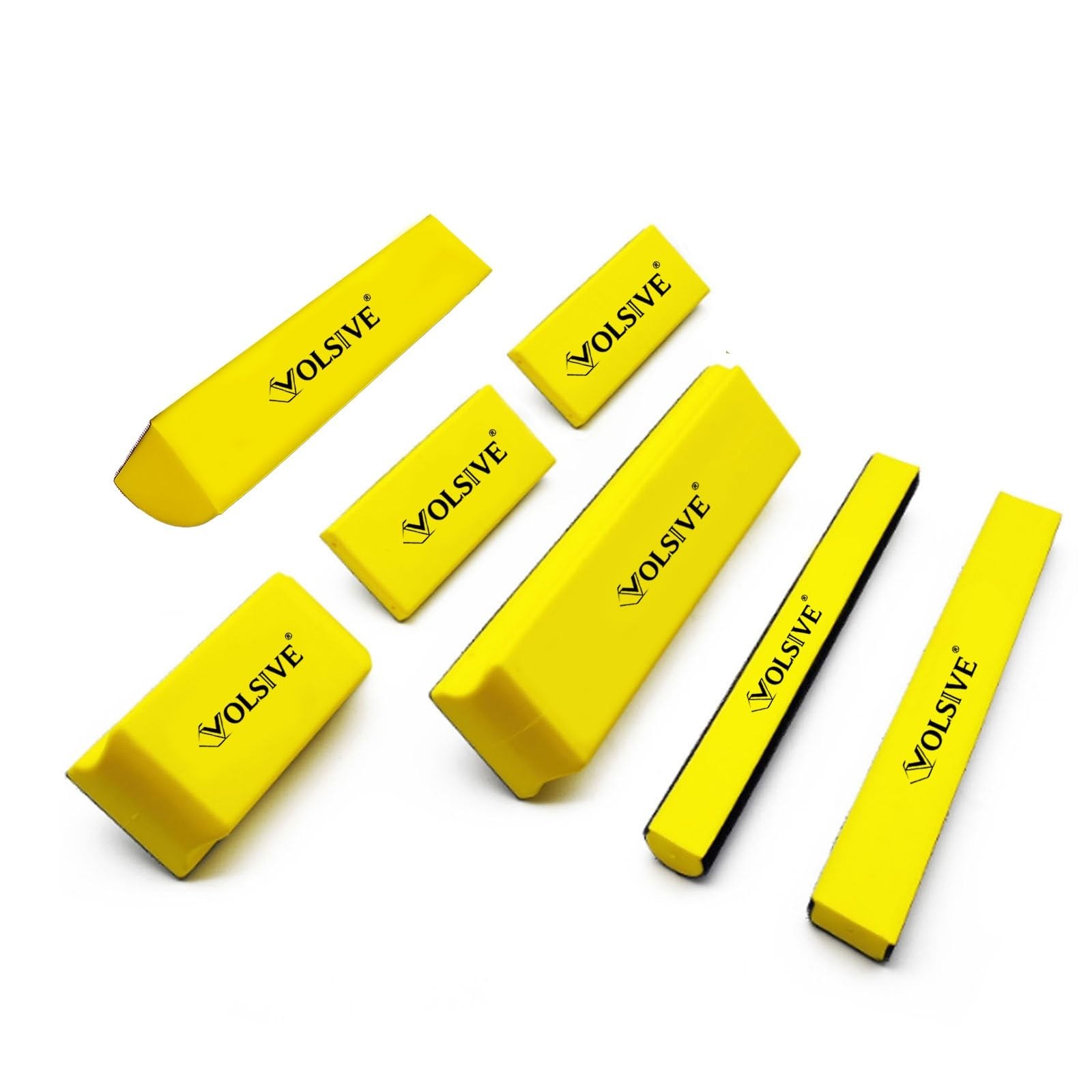 7Pcs Hand Sanding Block Set, Rectangle Handheld Sanding Pad, Hook and Loop Inter