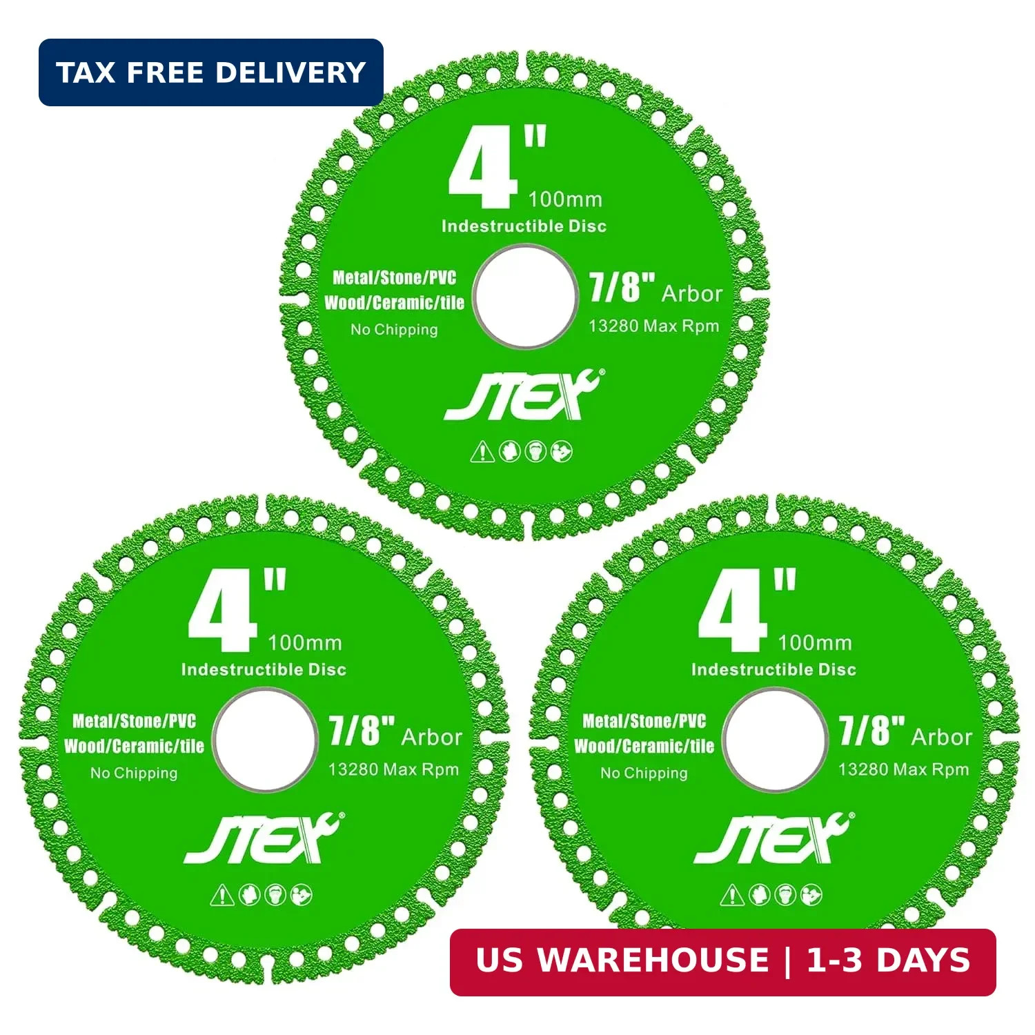JTEX Indestructible Disc, 4 x 7/8 Inch Multi-Material Diamond Cut Off Disc, All-