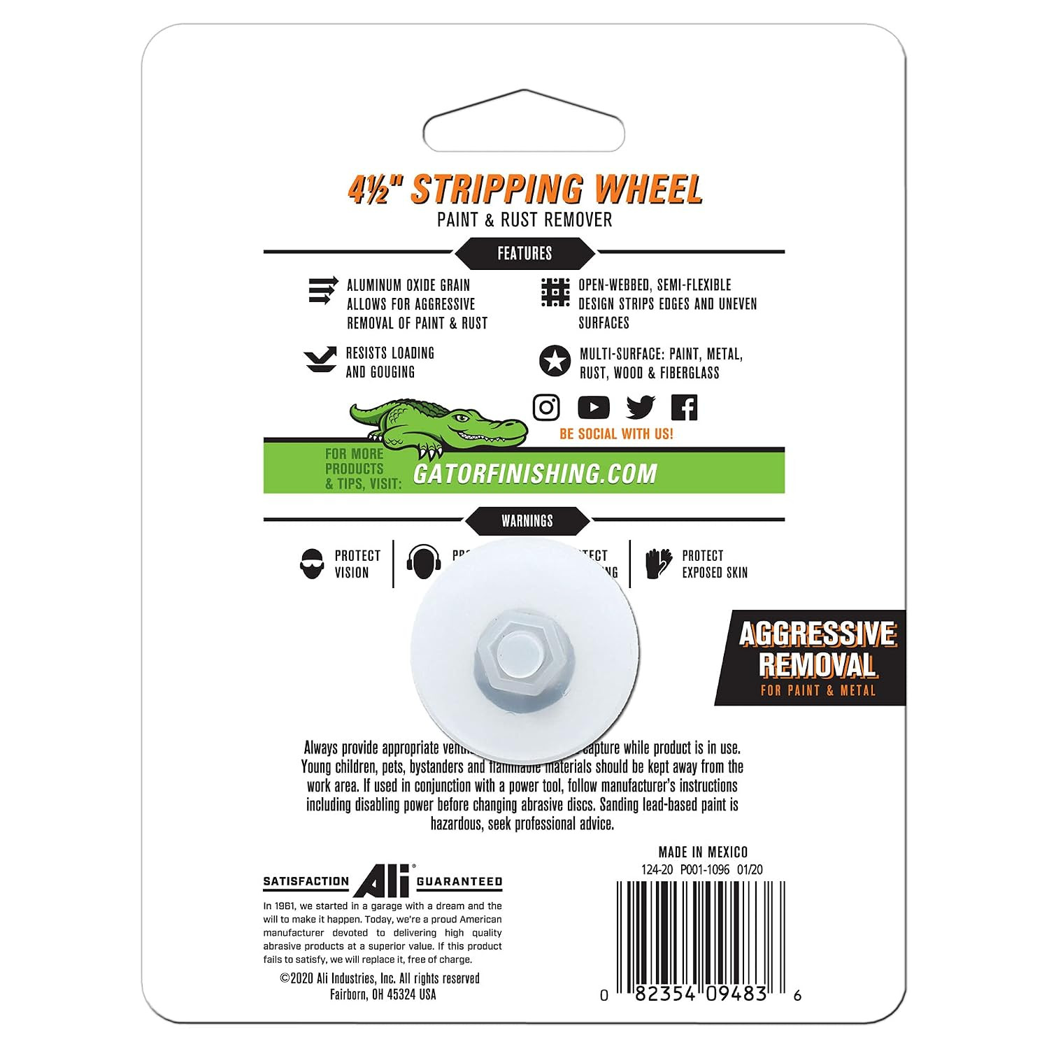 Gator 4-1/2″ X 7/8″ Type 27 Stripping Wheel, Silicone Carbide, Extra Coarse Grit