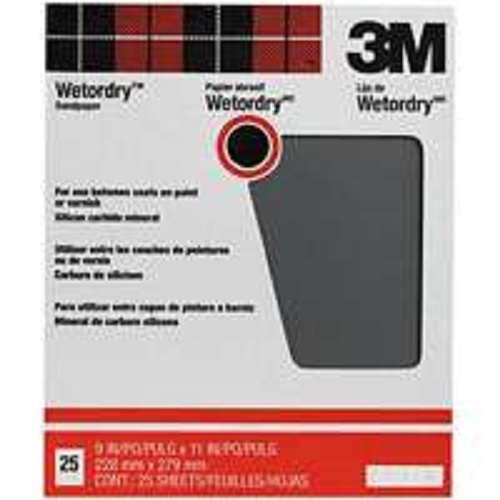 NEW 3M 99422 PRO PACK (25) SHEETS 9X11 WET OR DRY 220A GRIT SANDPAPER 6086615