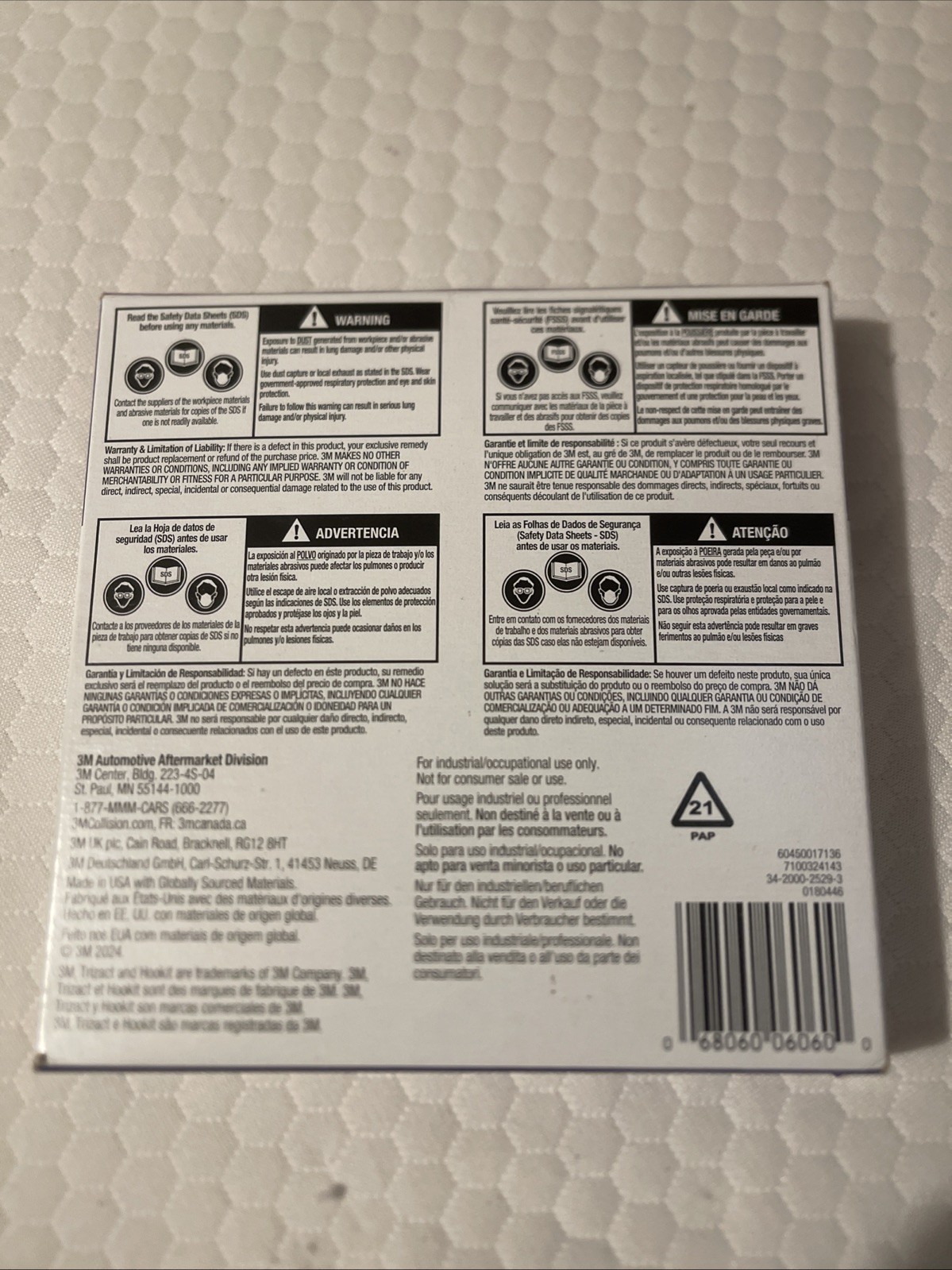 3M 02088 Trizact Hookit 6 Inch P1500 Grit Clear Coat Sanding Disc, 25 per Box