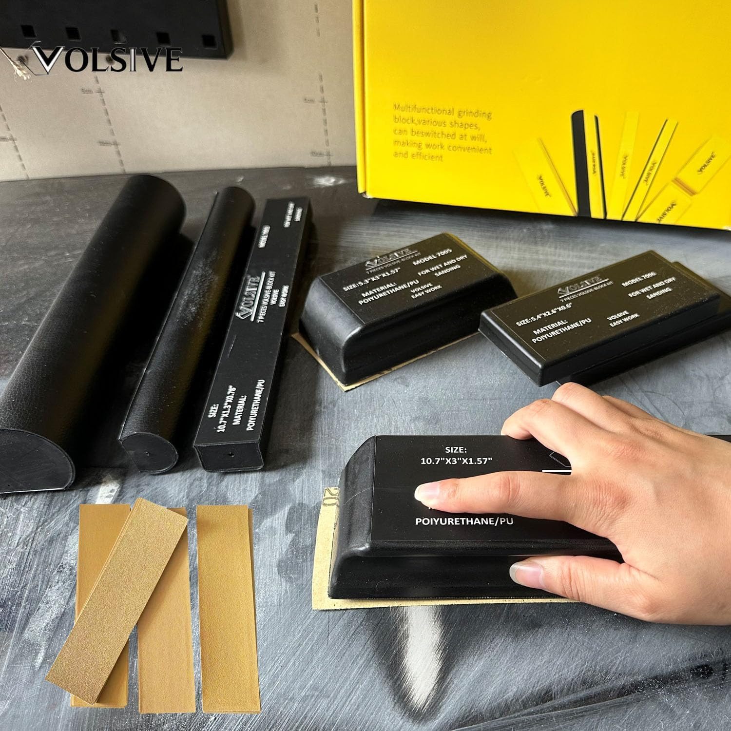 Sanding Block Kit of 7,Hand Abrasives Auto Body Sanding Block Set with 20Pcs