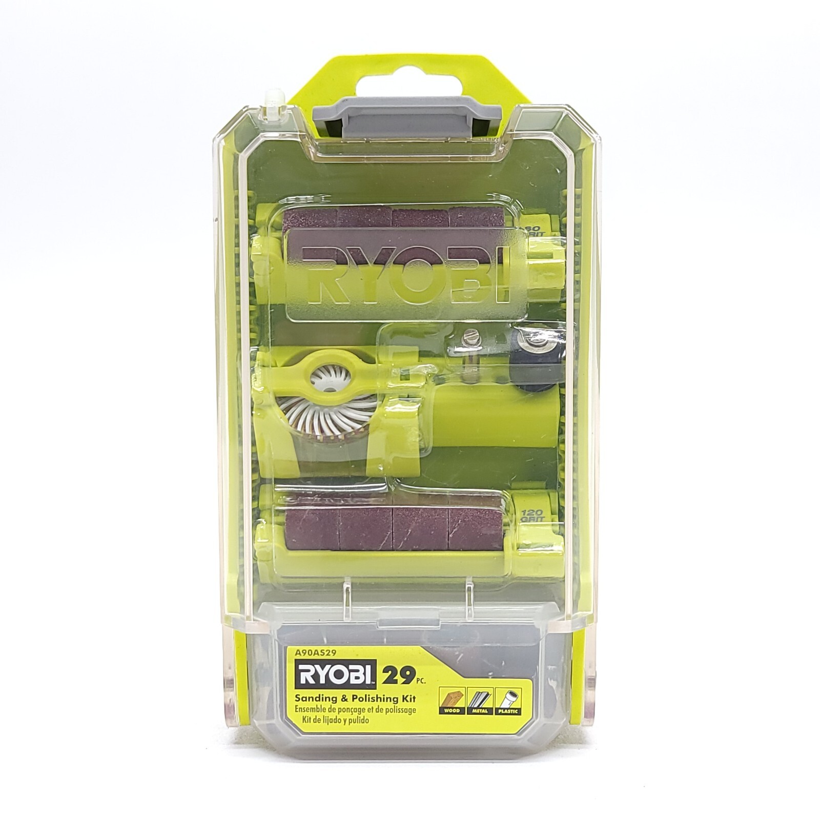 Ryobi 29 pc Sanding and Polishing Kit Wood Metal Plastic A90AS29 NEW NIB
